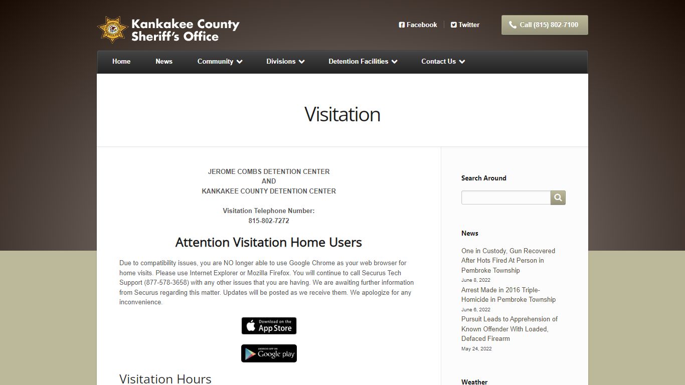 Visitation | Kankakee County Sheriff